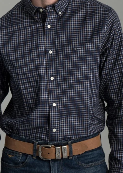Jaspe Tattersall Shirt - Persian Blue
