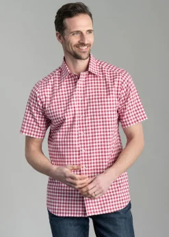 Jasper Short Sleeve Oxford Shirt - Ruby