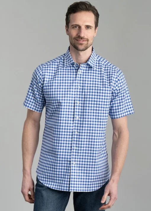 Jasper Short Sleeve Oxford Shirt - Sky