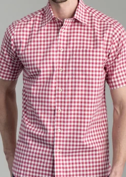 Jasper Short Sleeve Oxford Shirt - Ruby