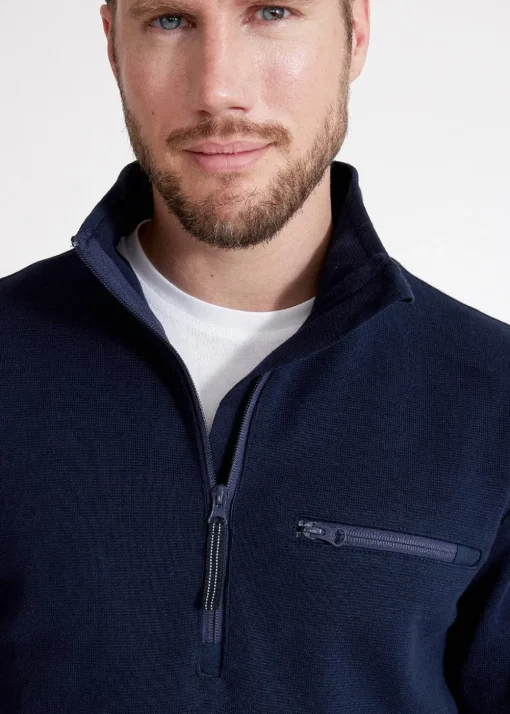 Jonte T-Neck Windproof Sweater - Navy