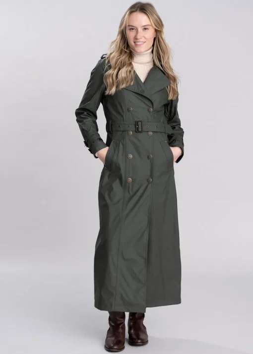 Kendal Waterproof Trench Coat - Full Length - Evergreen