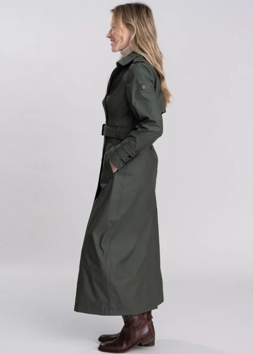 Kendal Waterproof Trench Coat - Full Length - Evergreen