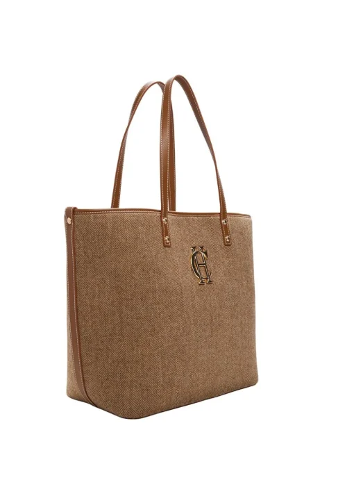 Kensington Tote Bag - Tan Herringbone