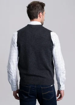 Lambswool 2 Ply Waistcoat - Charcoal