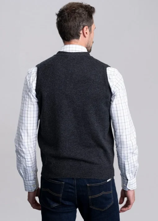Lambswool 2 Ply Waistcoat - Charcoal