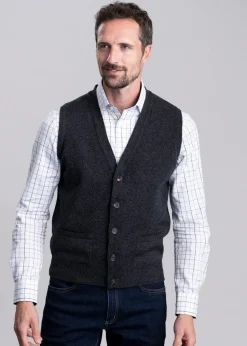 Lambswool 2 Ply Waistcoat - Charcoal