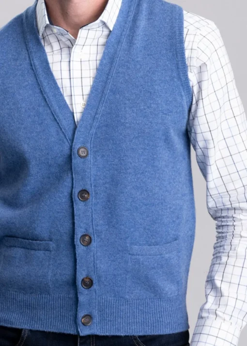 Lambswool 2 Ply Waistcoat - Jeans