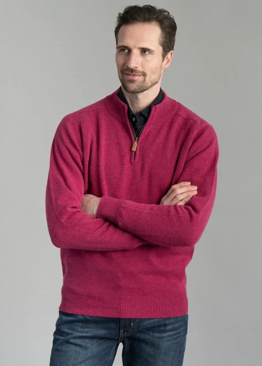 Lambswool 2 Ply Zip Neck - Vegas with Dearne