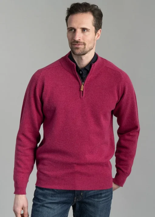 Lambswool 2 Ply Zip Neck - Vegas with Dearne