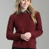 Lambswool Cable Crew Neck - Plumped Red