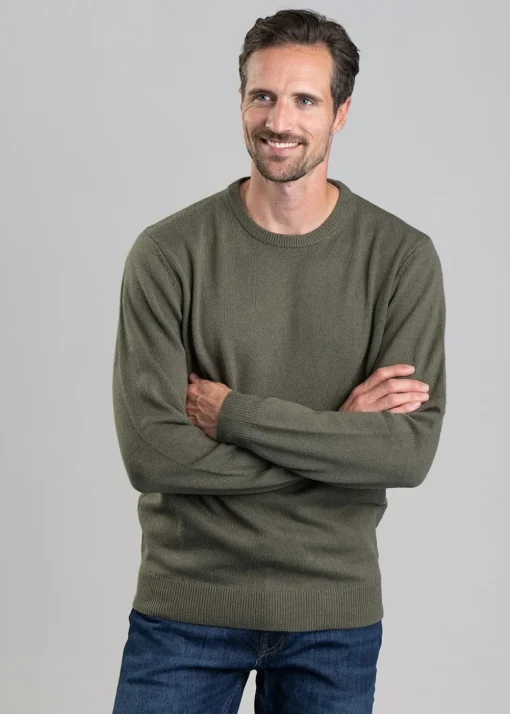 Lambswool Crew Neck Jumper - Moss