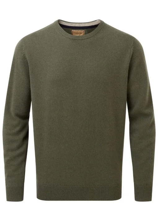 Lambswool Crew Neck Jumper - Moss