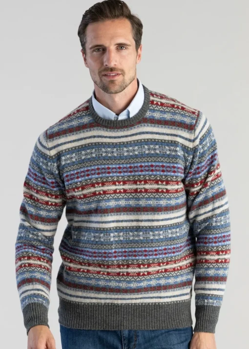 Lambswool Fairisle Crew - Cliff