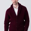 Lambswool Windsor Shawl Jacket - Bordeaux