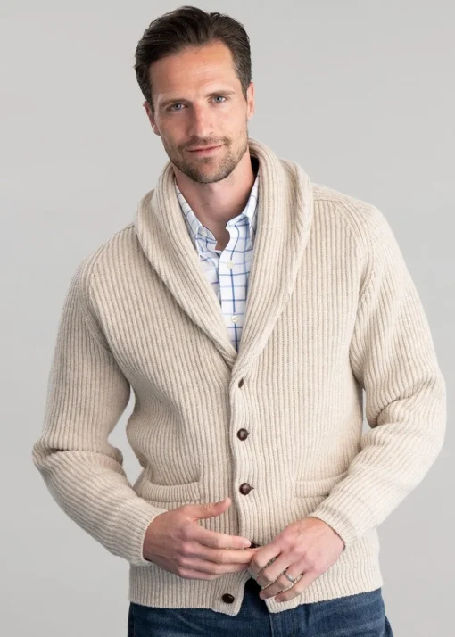 Lambswool Windsor Shawl Jacket - Linen