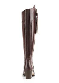 Leather Regina Heeled Boots - Mahogany