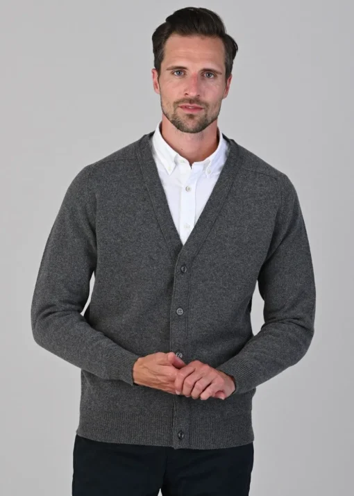 Leven 2 Ply Lambswool Cardigan - Cliff