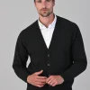 Leven 2 Ply Lambswool Cardigan - Charcoal