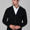 Leven 2 Ply Lambswool Cardigan - Navy