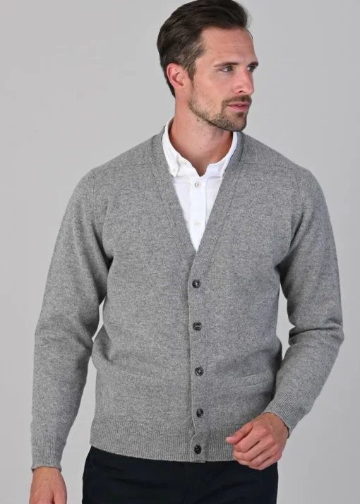 Leven 2 Ply Lambswool Cardigan - Flannel