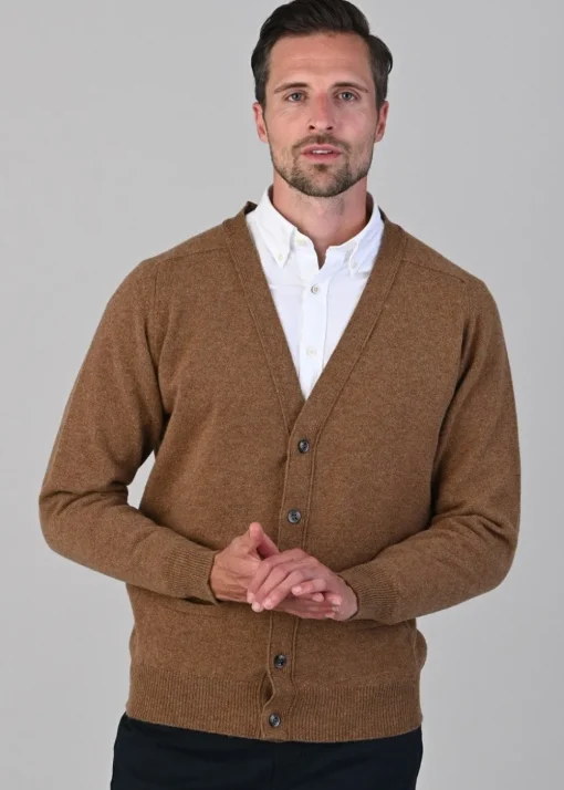 Leven 2 Ply Lambswool Cardigan - Driftwood