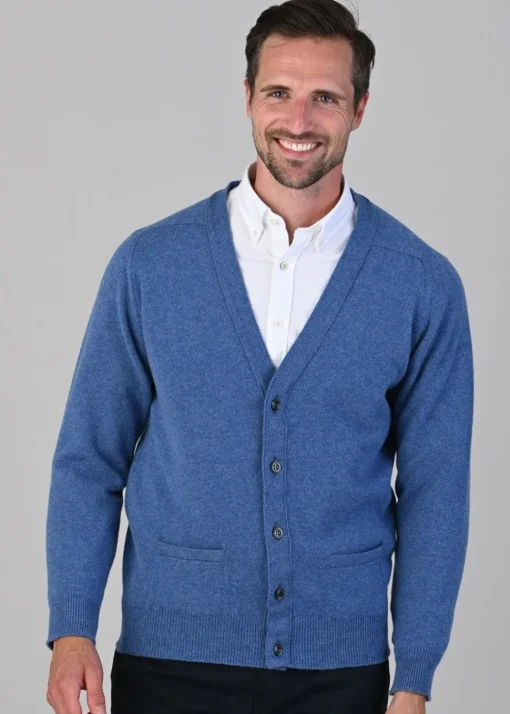 Leven 2 Ply Lambswool Cardigan - Jeans