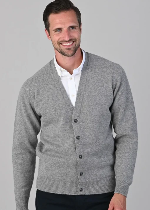 Leven 2 Ply Lambswool Cardigan - Flannel
