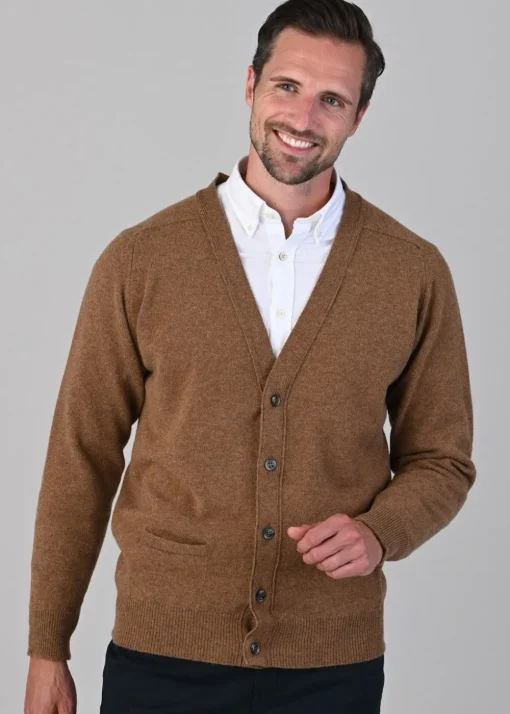 Leven 2 Ply Lambswool Cardigan - Driftwood