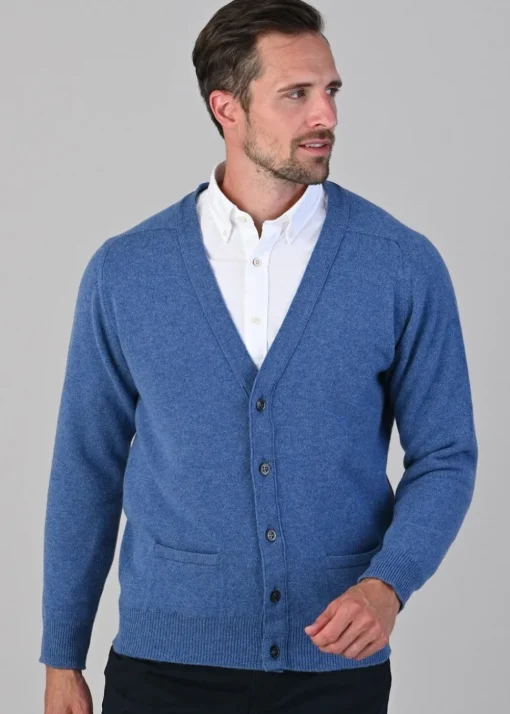 Leven 2 Ply Lambswool Cardigan - Jeans