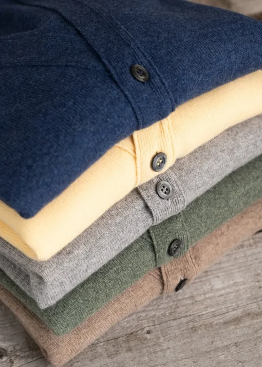 Leven 2 Ply Lambswool Cardigan - Driftwood