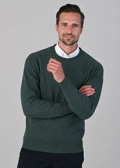 Leven 2 Ply Lambswool Crew Neck Plus Size - Moorland