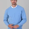 Leven 2 Ply Lambswool Crew Neck - Horizon