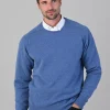 Leven 2 Ply Lambswool Crew Neck - Jeans