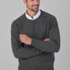 Leven 2 Ply Lambswool Crew Neck - Cliff