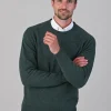 Leven 2 Ply Lambswool Crew Neck - Moorland