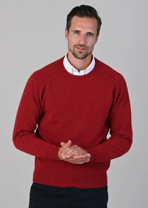 Leven 2 Ply Lambswool Crew Neck Plus Size - Poppy Mel