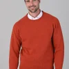 Leven 2 Ply Lambswool Crew Neck - Ember