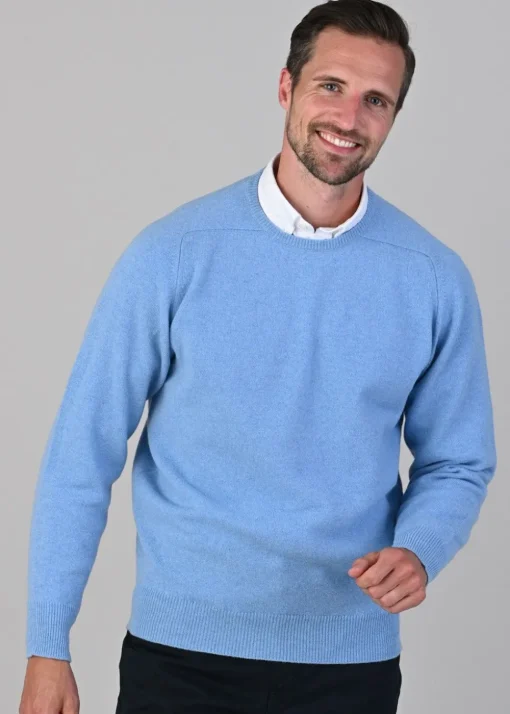 Leven 2 Ply Lambswool Crew Neck - Horizon