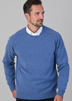 Leven 2 Ply Lambswool Crew Neck - Jeans