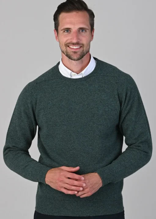 Leven 2 Ply Lambswool Crew Neck - Moorland