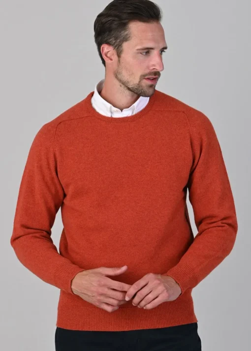 Leven 2 Ply Lambswool Crew Neck - Ember