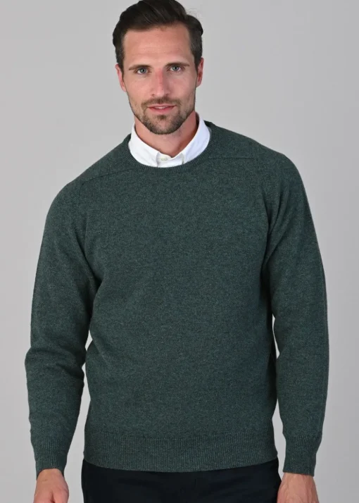 Leven 2 Ply Lambswool Crew Neck Plus Size - Moorland