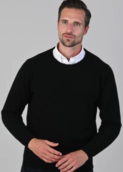 Leven 2 Ply Lambswool Crew Neck Plus Size - Navy