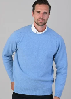 Leven 2 Ply Lambswool Crew Neck - Horizon