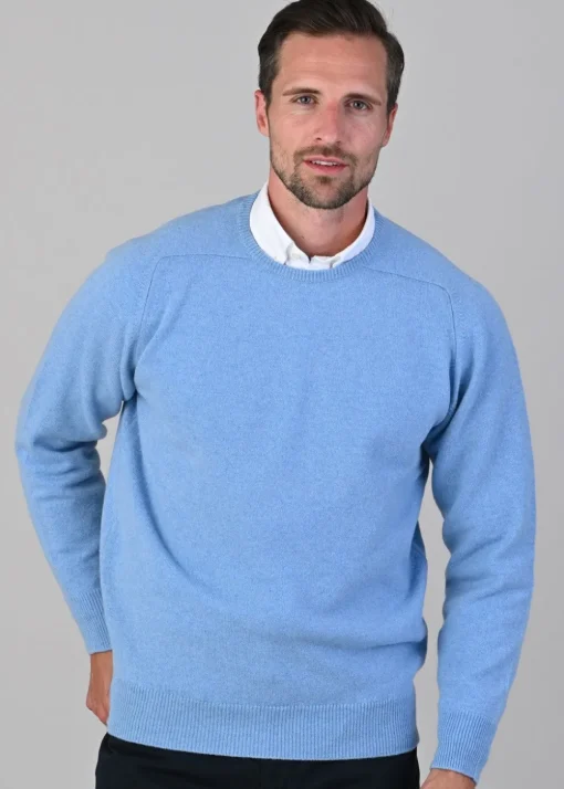 Leven 2 Ply Lambswool Crew Neck - Horizon