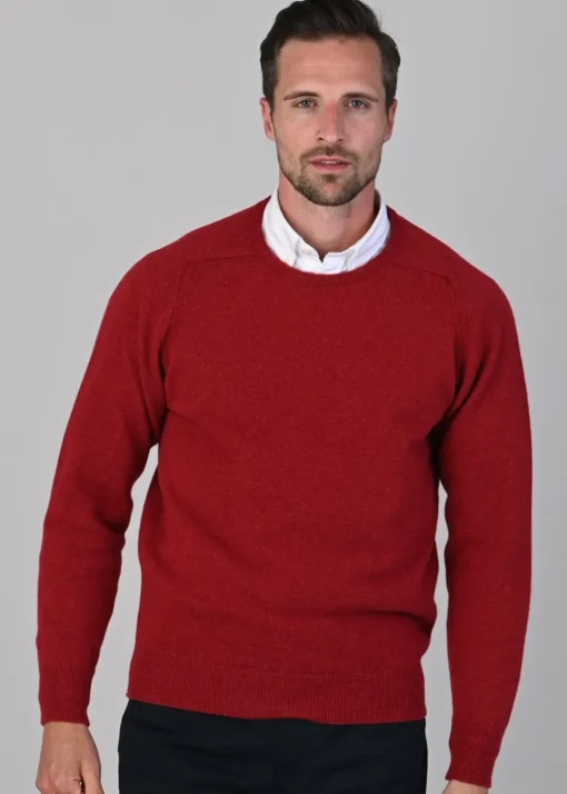 Leven 2 Ply Lambswool Crew Neck Plus Size - Poppy Mel