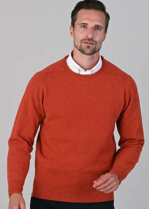 Leven 2 Ply Lambswool Crew Neck - Ember