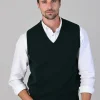 Leven 2 Ply Lambswool Slipover - Bottle Green