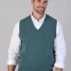 Leven 2 Ply Lambswool Slipover - Caspian